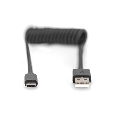Digitus | USB-C cable | Male | 24 pin USB-C | Male | Black | 4 pin USB Type A | 1 m - 2